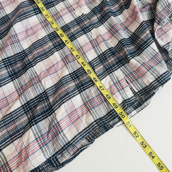 Lane Bryant Plaid Button Down Long sleeve Shirt Dress Size 24 Gray Multi - Picture 7 of 8